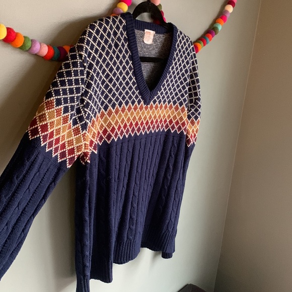 VTG 80s Montgomery Ward abstract cable knit v neck - Picture 4 of 5